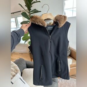 Marmot Vest w/ Faux Fur Hood
